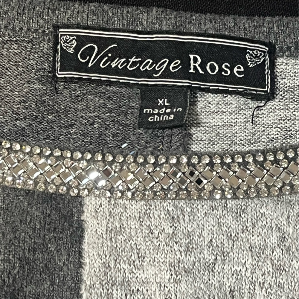 Vintage Rose size XL knotted front embellished collar soft sweater EUC - Picture 7 of 9